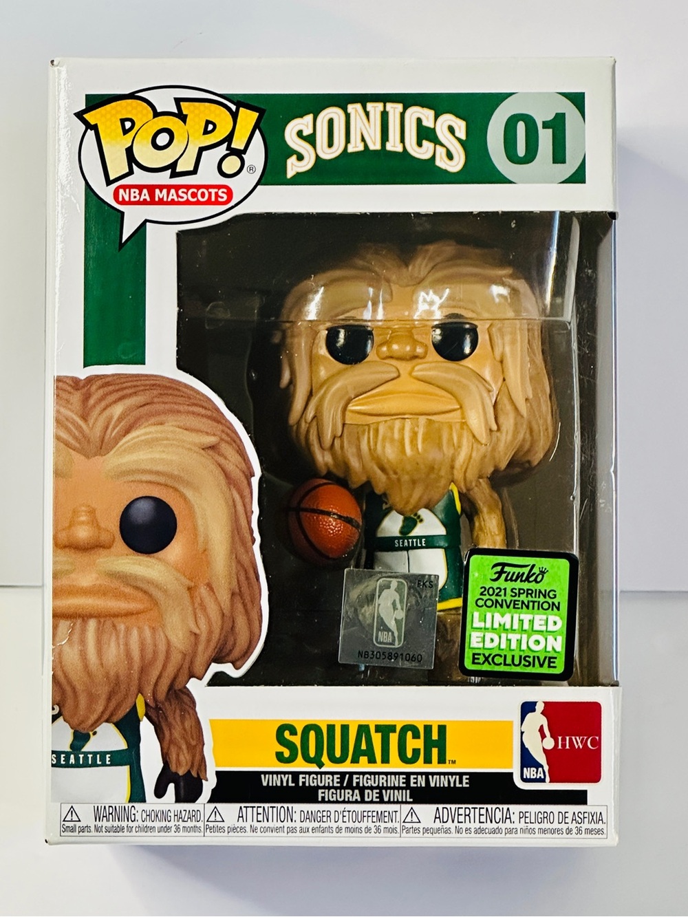 Funko Pop! NBA Mascots Seattle SuperSonics Squatch #01 New POP Protected